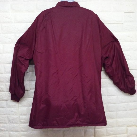 Vintage 70s Sears Outerwear Chore Coat Utility Jacket Unisex 3XLT Pockets Wine - Picture 9 of 10